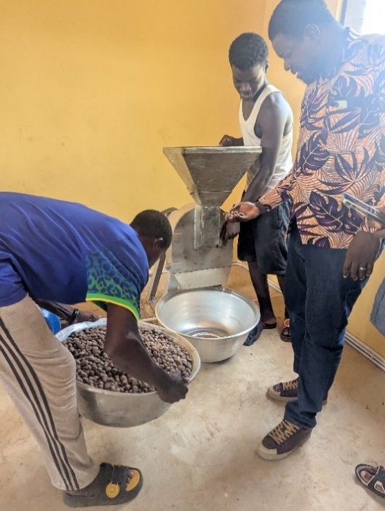 Shea processing equipment being tested at Kpegu, Kumbungu District.